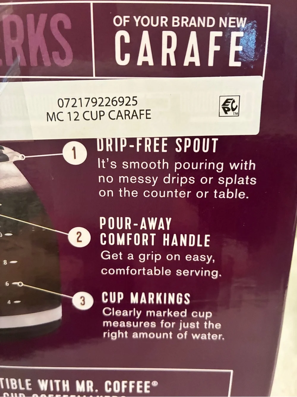 Replacement 12-Cup Carafe Pot for Mr. Coffee Mr Coffee Maker Coffeemaker NEW